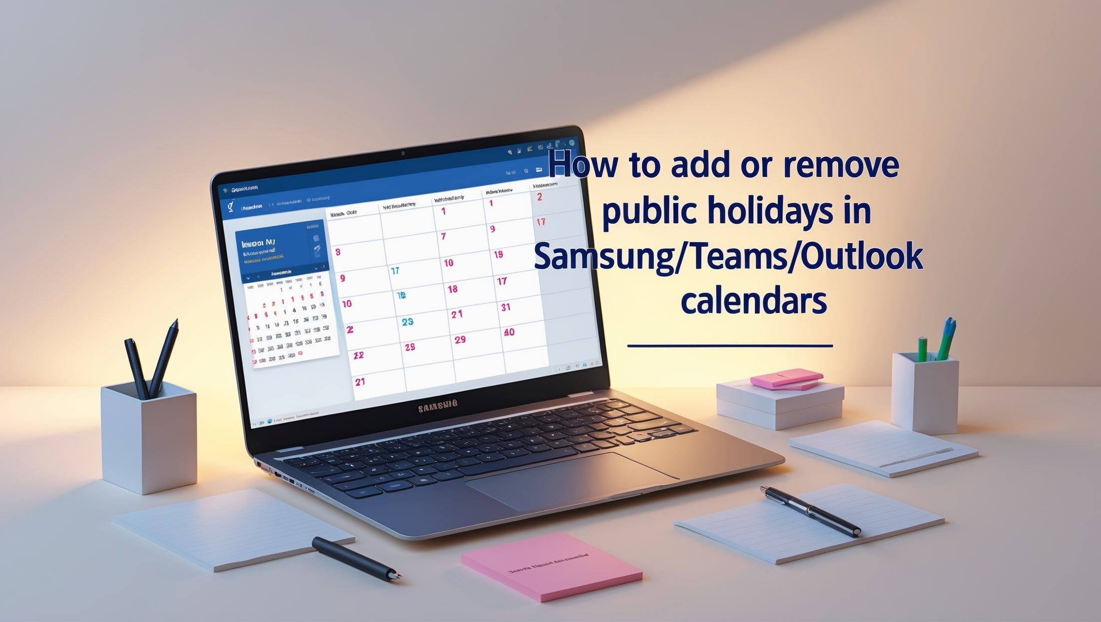Cara Menambah atau Menghapus Cuti Umum dalam Kalendar Samsung/Teams/Outlook